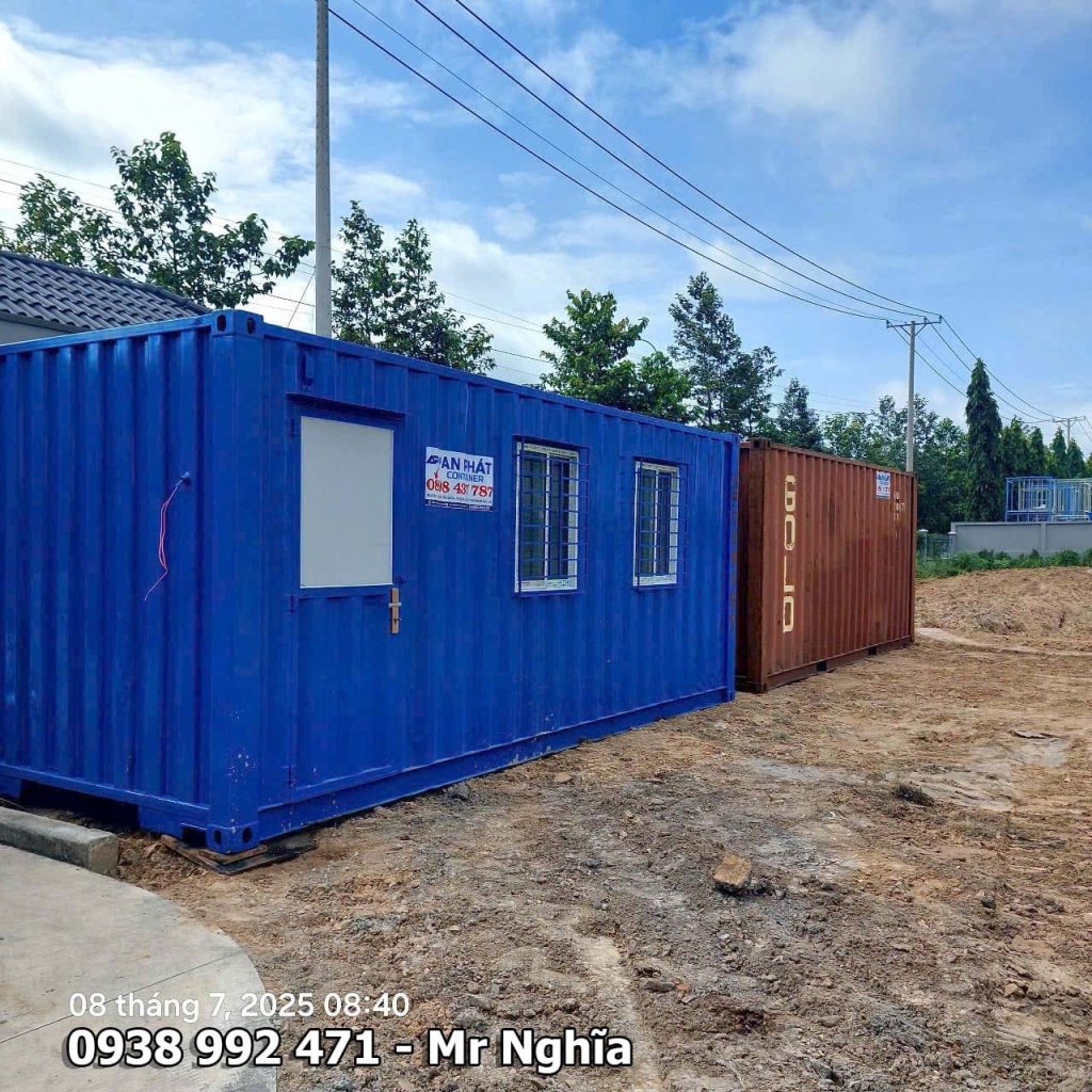 Cho thuê container tại cần giờ, container văn phòng kèm container kho tại công trường xây dựng