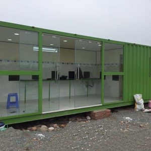 Container văn phòng mặt kính làm phòng trưng bày