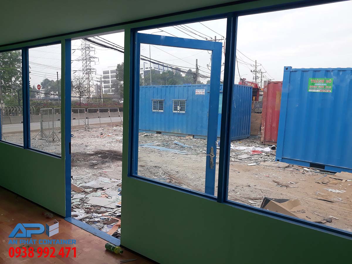 Mẫu Container Văn Phòng 20 Feet Mặt Kính Cường Lực - An Phát Container